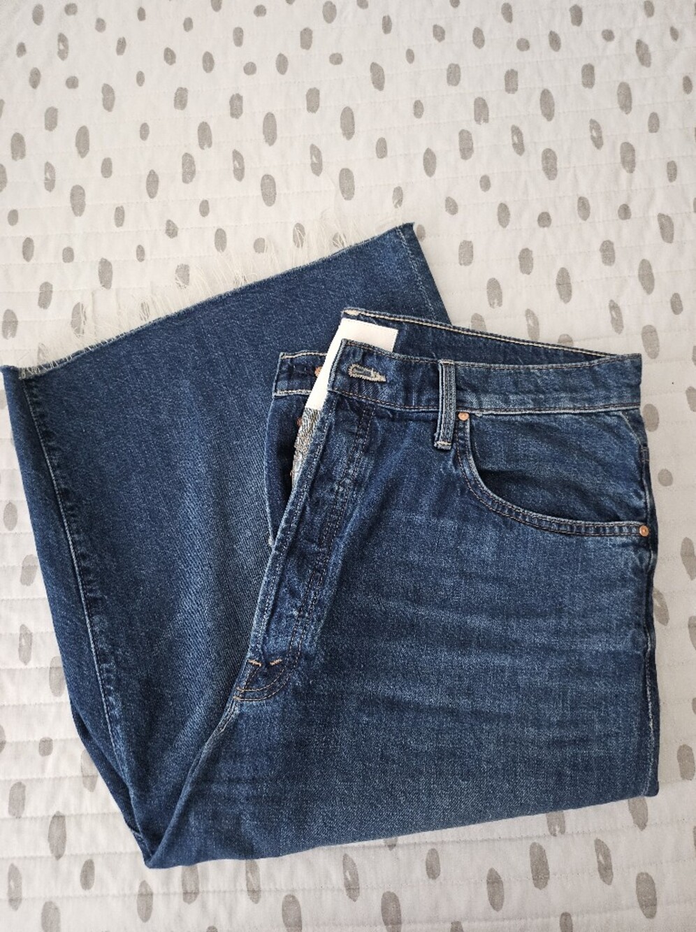 MOTHER High-Rise Button Fly Culotte Fray shorts